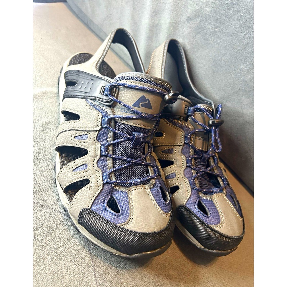 Ozark Trail Mens 11 Hiking Sandals Closed Toe Gray Blue Outdoor Water Shoes
